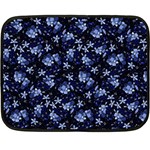 Stylized Floral Intricate Pattern Design Black Backgrond Two Sides Fleece Blanket (Mini)