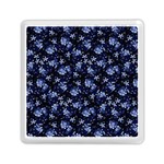 Stylized Floral Intricate Pattern Design Black Backgrond Memory Card Reader (Square)