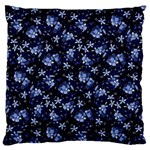 Stylized Floral Intricate Pattern Design Black Backgrond Large Cushion Case (One Side)