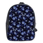 Stylized Floral Intricate Pattern Design Black Backgrond School Bag (XL)