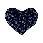 Stylized Floral Intricate Pattern Design Black Backgrond Standard 16  Premium Heart Shape Cushions
