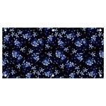 Stylized Floral Intricate Pattern Design Black Backgrond Banner and Sign 4  x 2 