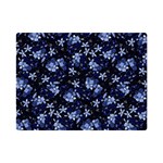 Stylized Floral Intricate Pattern Design Black Backgrond Premium Plush Fleece Blanket (Mini)