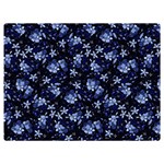 Stylized Floral Intricate Pattern Design Black Backgrond Premium Plush Fleece Blanket (Extra Small)