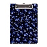 Stylized Floral Intricate Pattern Design Black Backgrond A5 Acrylic Clipboard