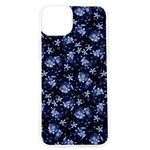 Stylized Floral Intricate Pattern Design Black Backgrond iPhone 15 Pro TPU UV Print Case