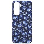 Stylized Floral Intricate Pattern Design Black Backgrond Samsung Galaxy S24 Plus 6.7 Inch Black TPU UV Case
