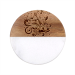 Cello Classic Marble Wood Coaster (Round) 