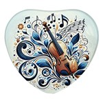 Cello Heart Glass Fridge Magnet (4 pack)
